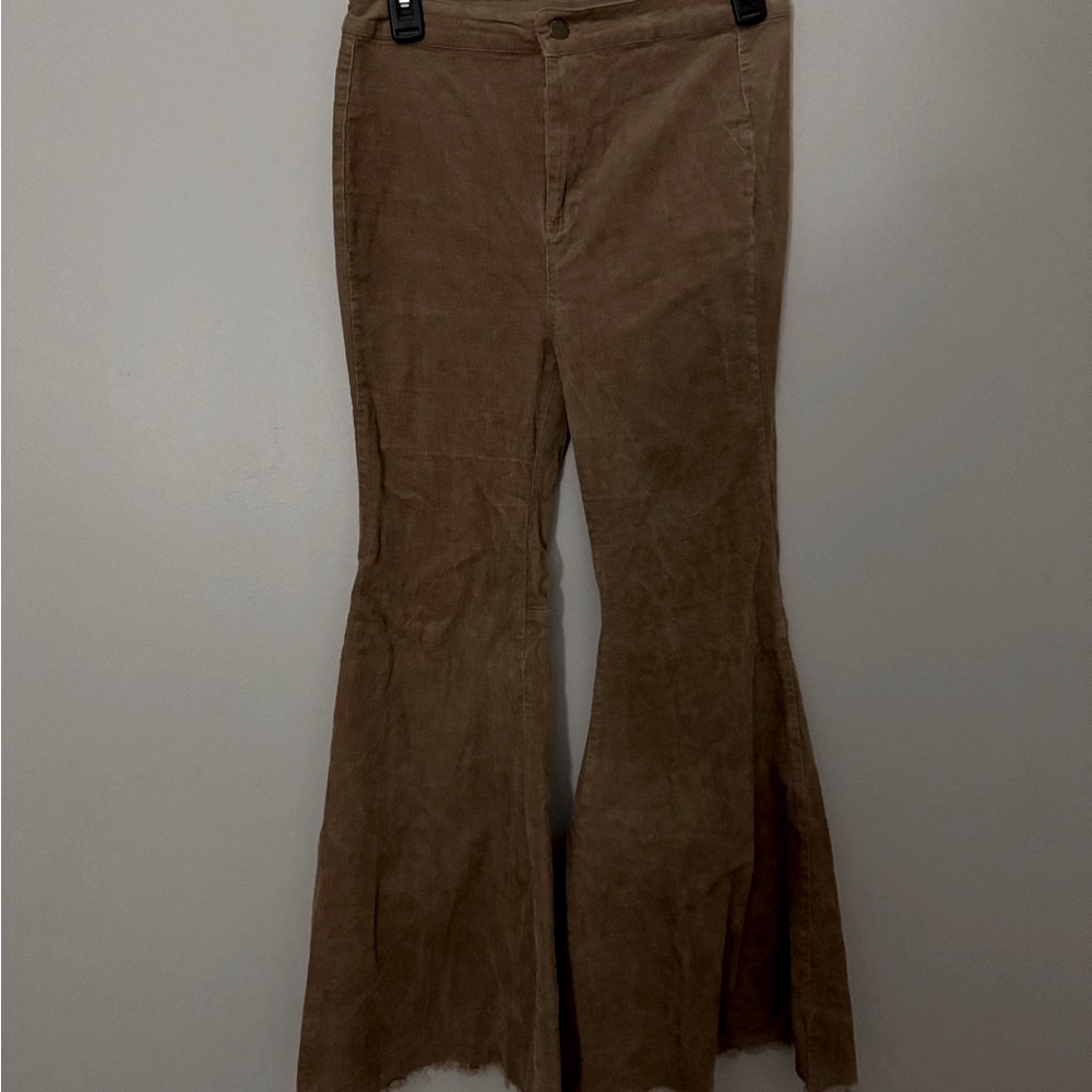 Brown Flared Corduroy Pants